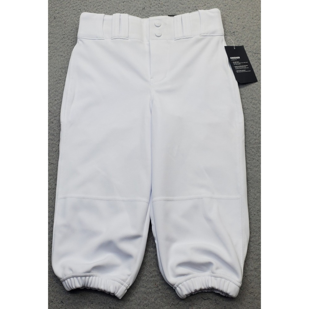 Champro Baseball Pants Youth Medium White Tek-Knit Knicker Loose Fit Tapered Leg
